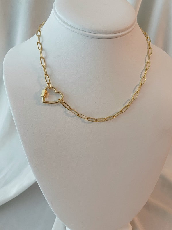 Heart Carabiner Choker Necklace