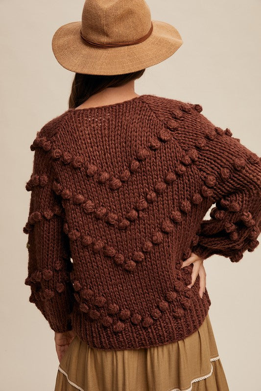 Just A Lovely Ride Chunky Dot Cardigan