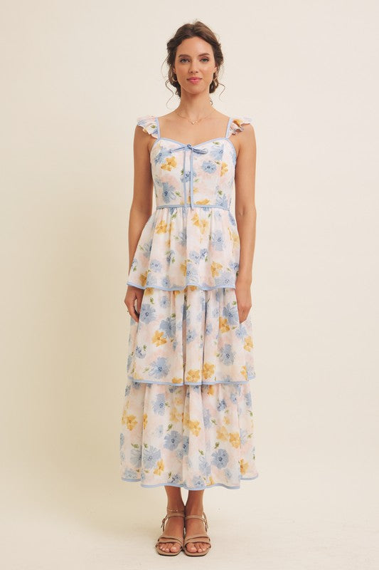 Orchid Garden Bloom Midi Dress