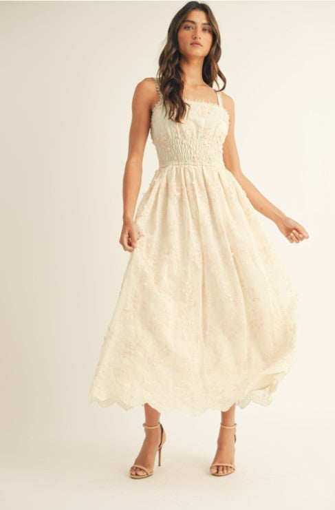 Dreamy Pink Tulip Midi Dress Dress