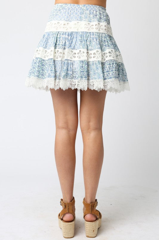 My Field Of Daisies Laced Mini Skirt