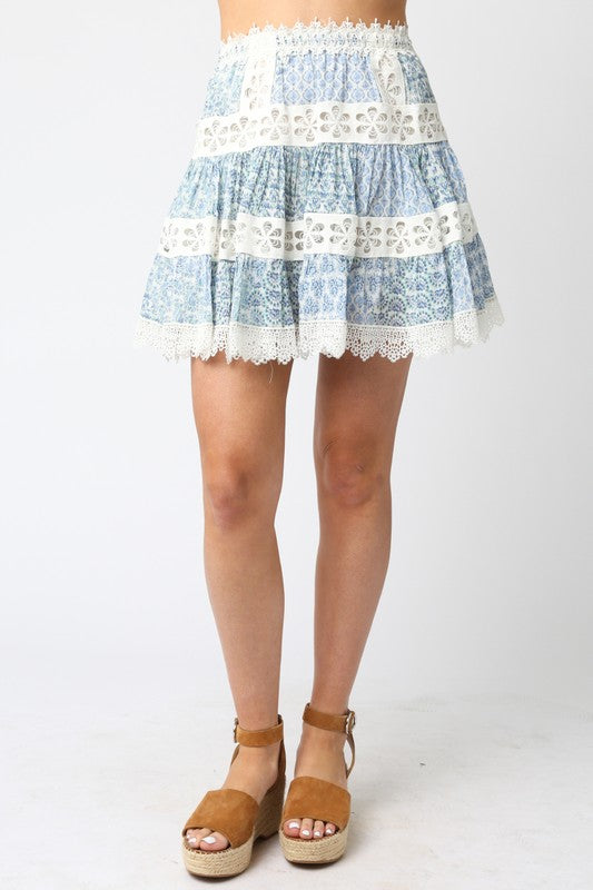My Field Of Daisies Laced Mini Skirt