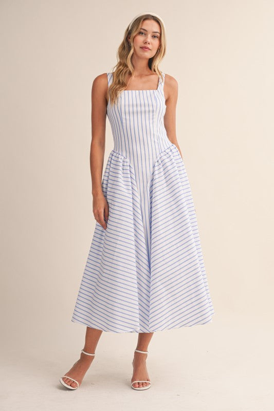 Hips Forever Striped Midi Dress