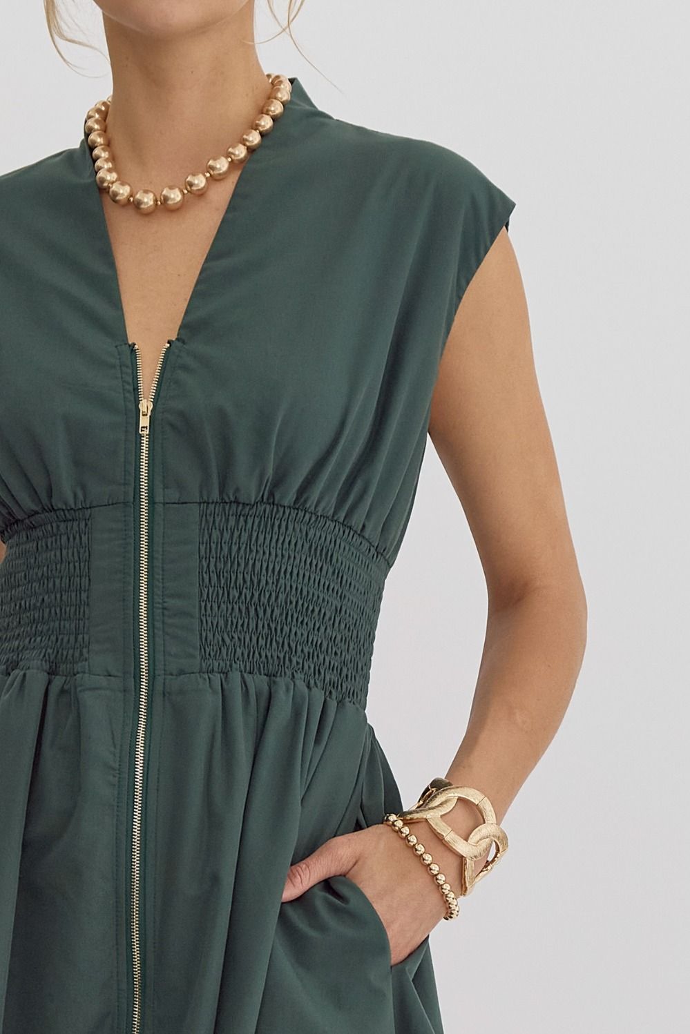 Make Way For Me Hunter Green Midi Dress