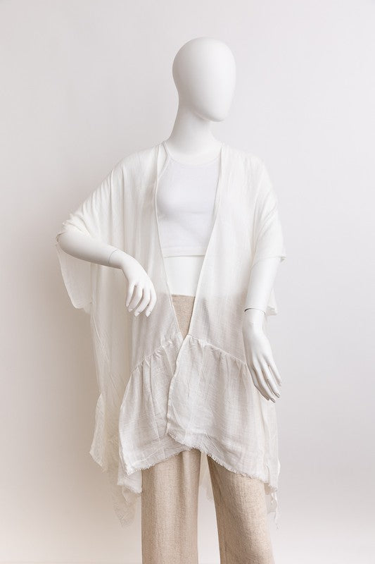Graceful Embrace Anew Ruffled Kimono