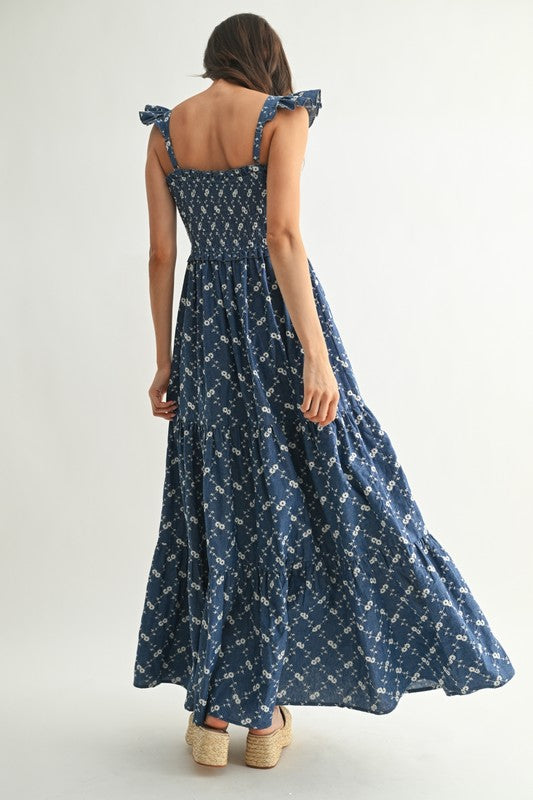 When Daisies Meet Embroidered Maxi Dress