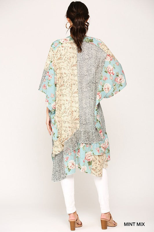 Graceful Embrace Ruffled Kimono