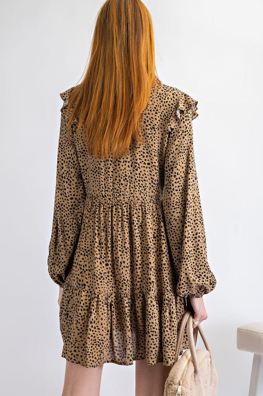 Lovely Moments Animal Print Shirt Dress