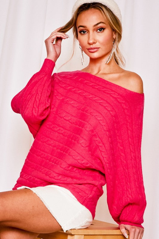 Finally Together Cable Sweater Top