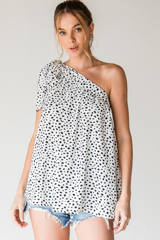 Stand By My Side Spotted Print Top