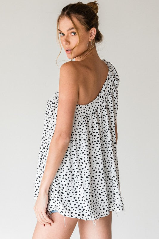 Stand By My Side Spotted Print Top