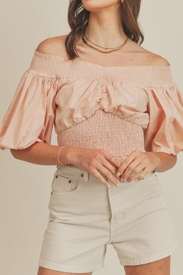Friendly Ways Poplin Off The Shoulder Top