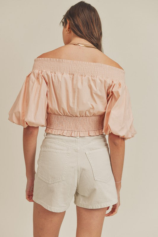 Friendly Ways Poplin Off The Shoulder Top