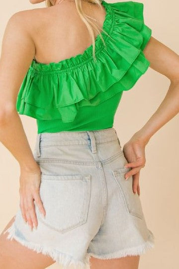 Inspired By You Ruffled Bodysuit Top