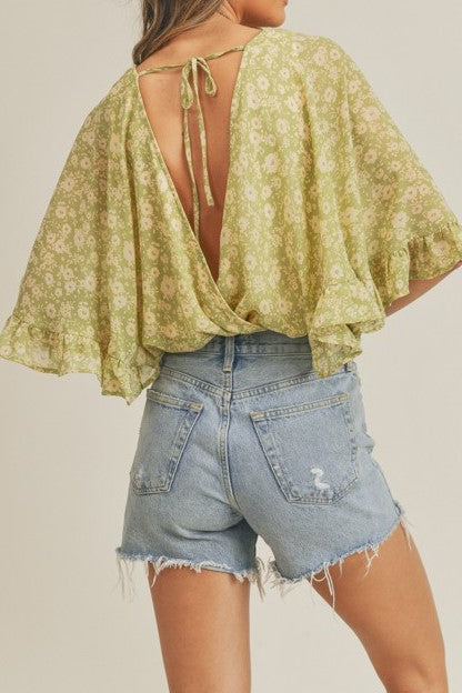 Hazy Green Forest Bodysuit Top