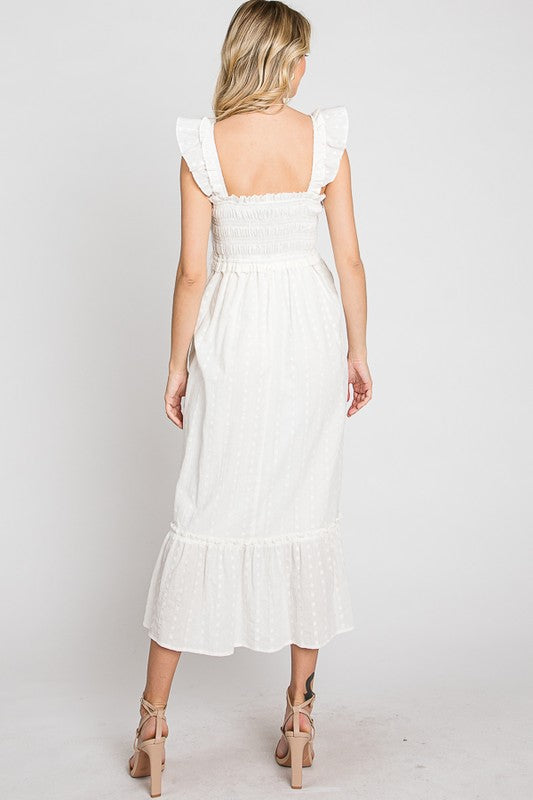 When Summer Calls Jacquard Smocked Dress