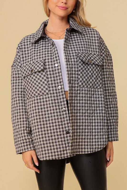 Feeling Bold Plaid Quilted Jacket