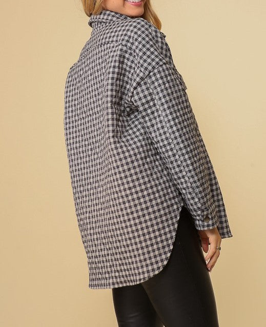 Feeling Bold Plaid Quilted Jacket
