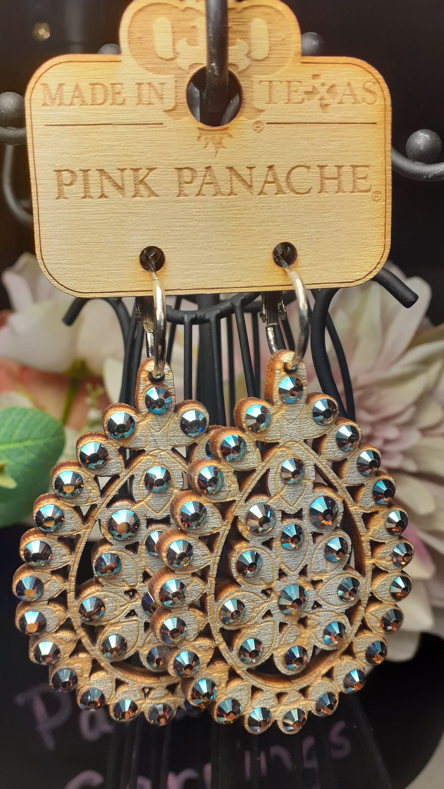 Pink Panache Santa Fe Crackled Silver Earrings
