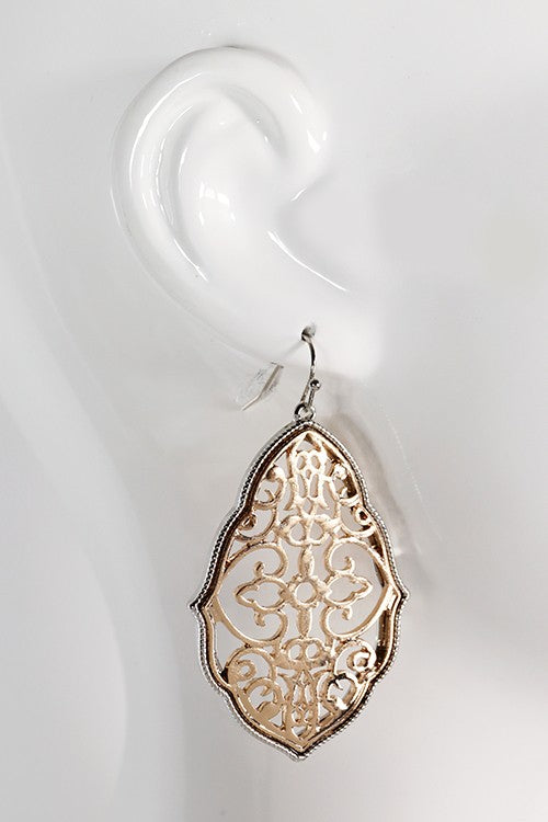 Wonder Shield Two Tone Moroccan Earrings