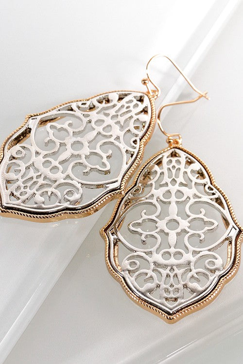 Wonder Shield Two Tone Moroccan Earrings