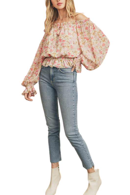 Follow My Heart Floral Print Top