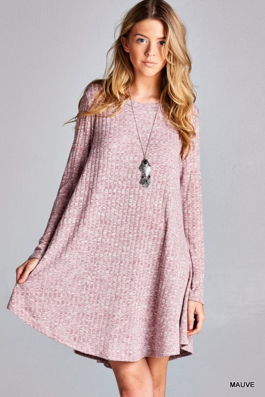 Mauve Pedal Rose Tunic Dress