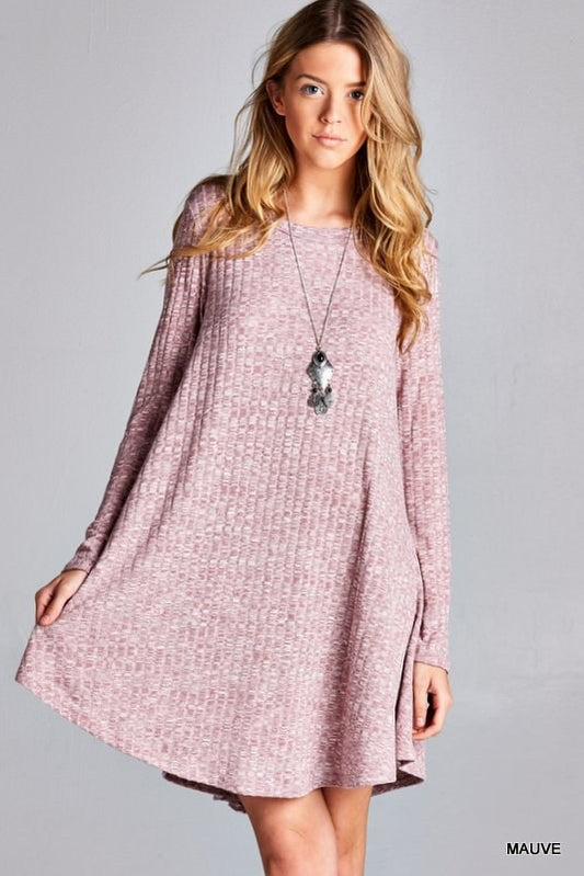 Mauve Pedal Rose Tunic Dress