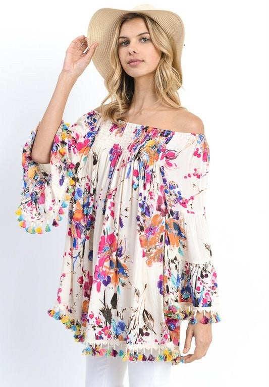 Blossoms Forever Off Shoulder Top
