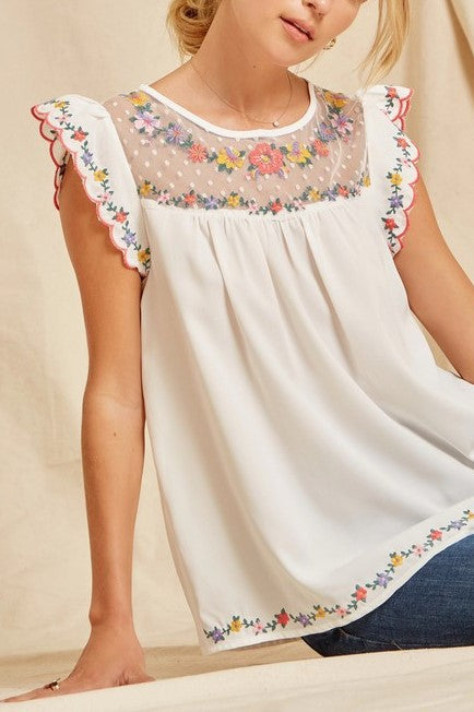 Floating Pedals Of Love Babydoll Top