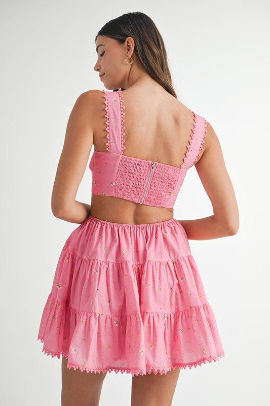 Pinky Blossom Babydoll Mini Dress