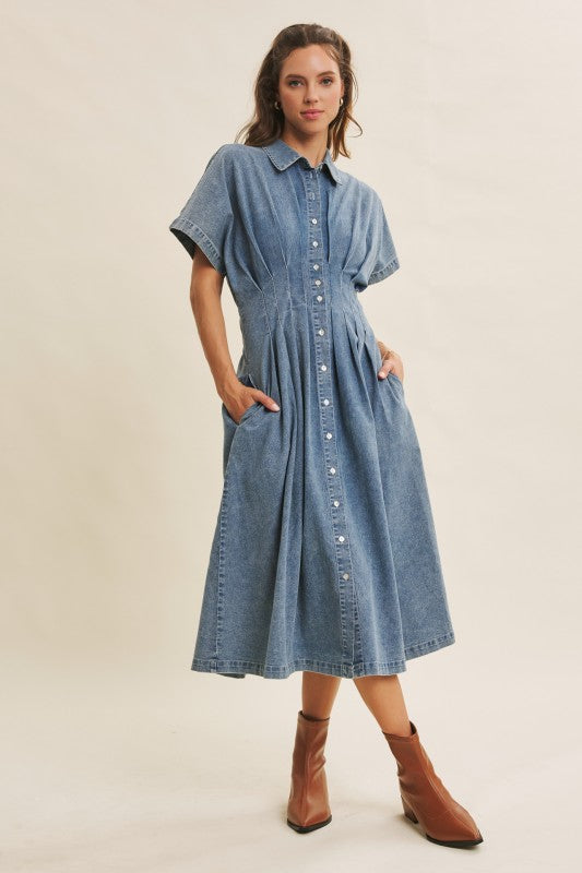 On The Exquisite Side Mineral Washed Midi Dress