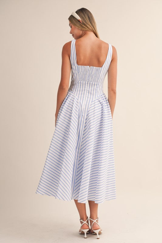 Hips Forever Striped Midi Dress