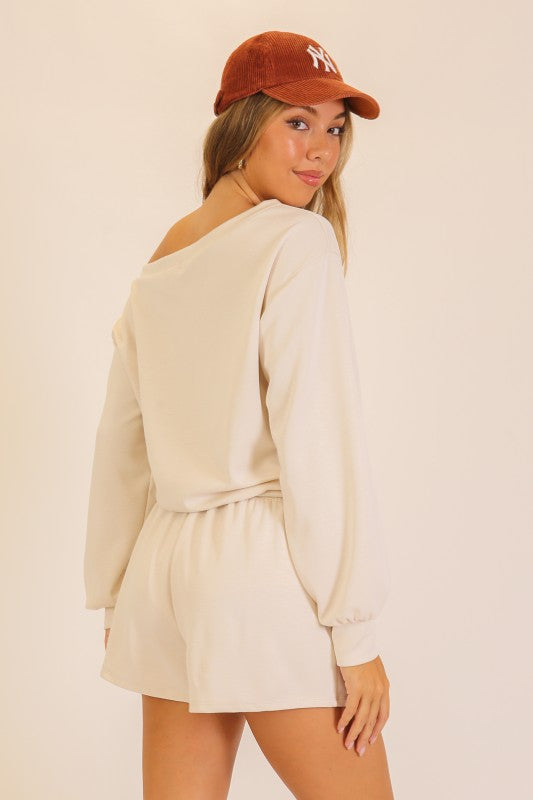 Cream Dream Lounge Shorts Set