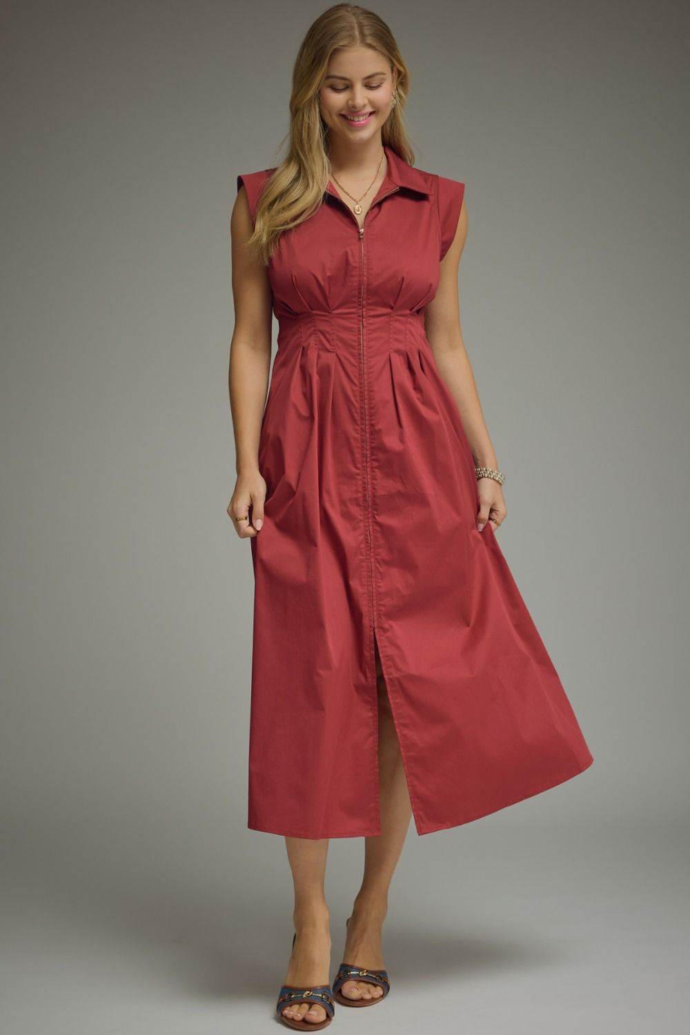 Apple Spice Sleeveless Midi Dress