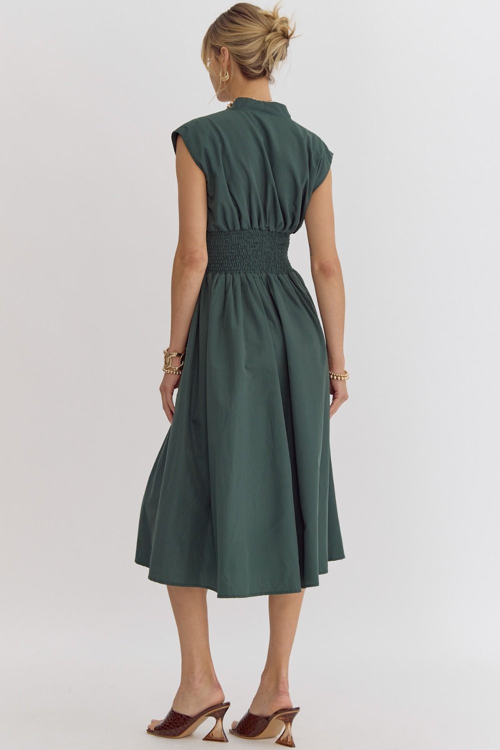 Make Way For Me Hunter Green Midi Dress