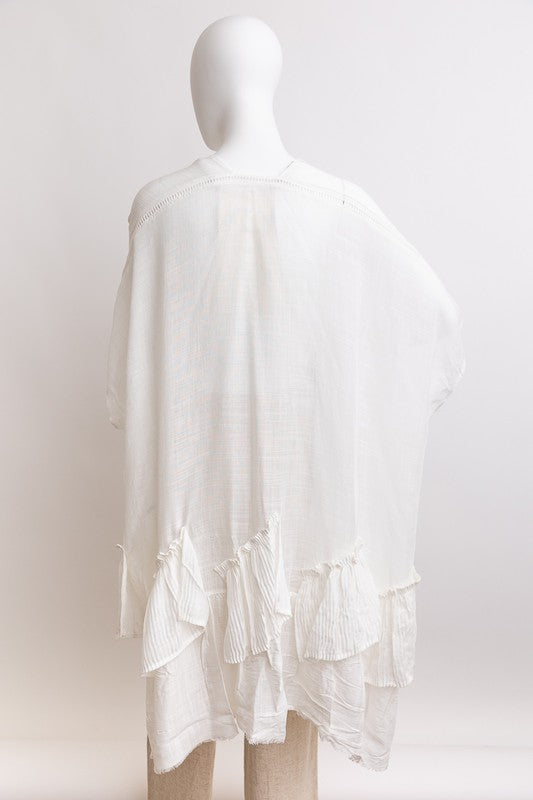 Graceful Embrace Anew Ruffled Kimono