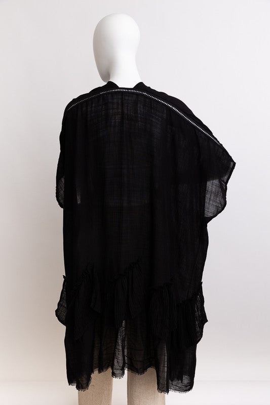 Graceful Embrace Anew Ruffled Kimono