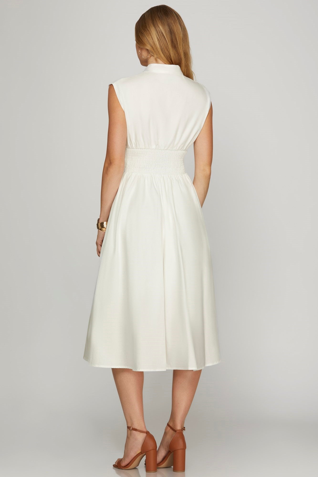 Make Way For Me Off White Midi Dress