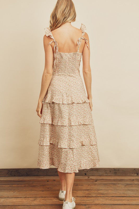 Flowery Ditsy Days Ruffled Dress