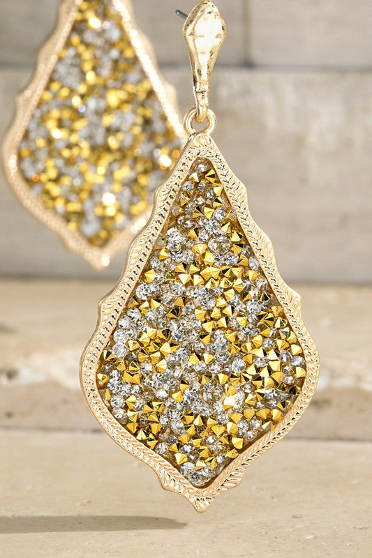 Rhinestone Glitter Teardrop Earrings