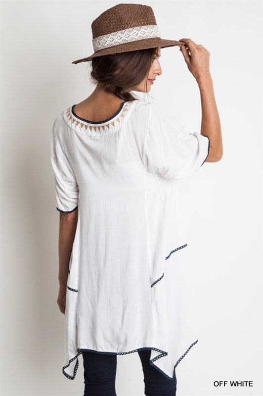 Happy Blue Stars Tunic Top