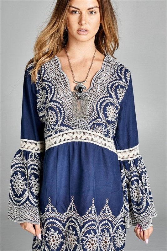 True Blue Woven Delight Top